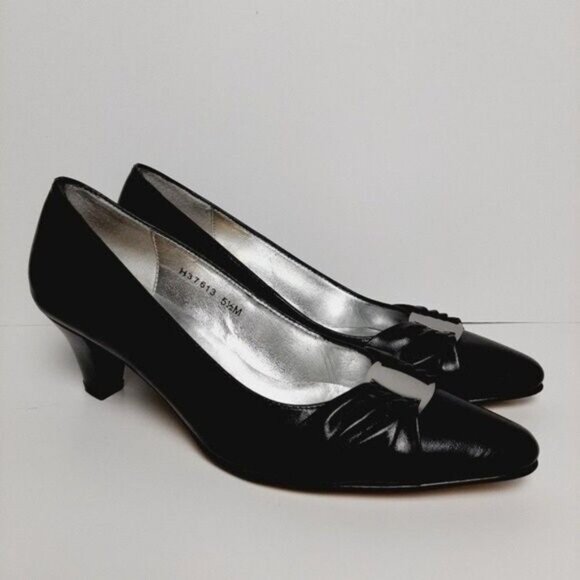 ROS HOMMERSON Black Leather Pumps Shoes Sz 5.5 M - Picture 2 of 11